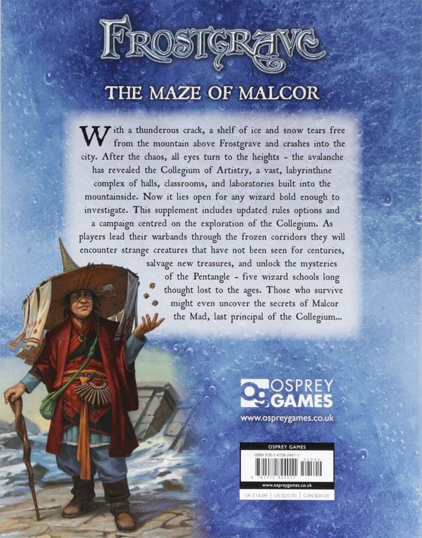 Frostgrave: The Maze of Malcor achterkant van de doos