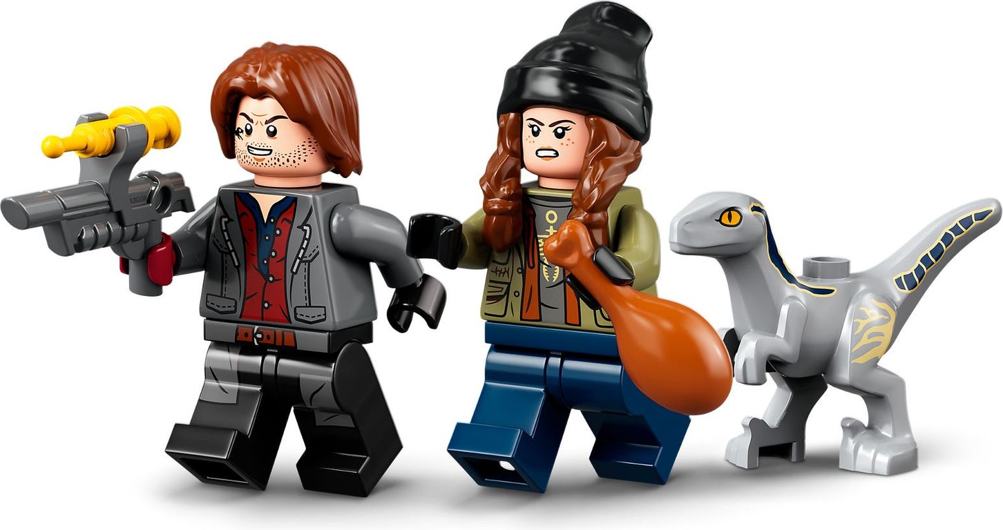 LEGO® Jurassic World Captura de los Velocirraptores Blue y Beta minifiguras