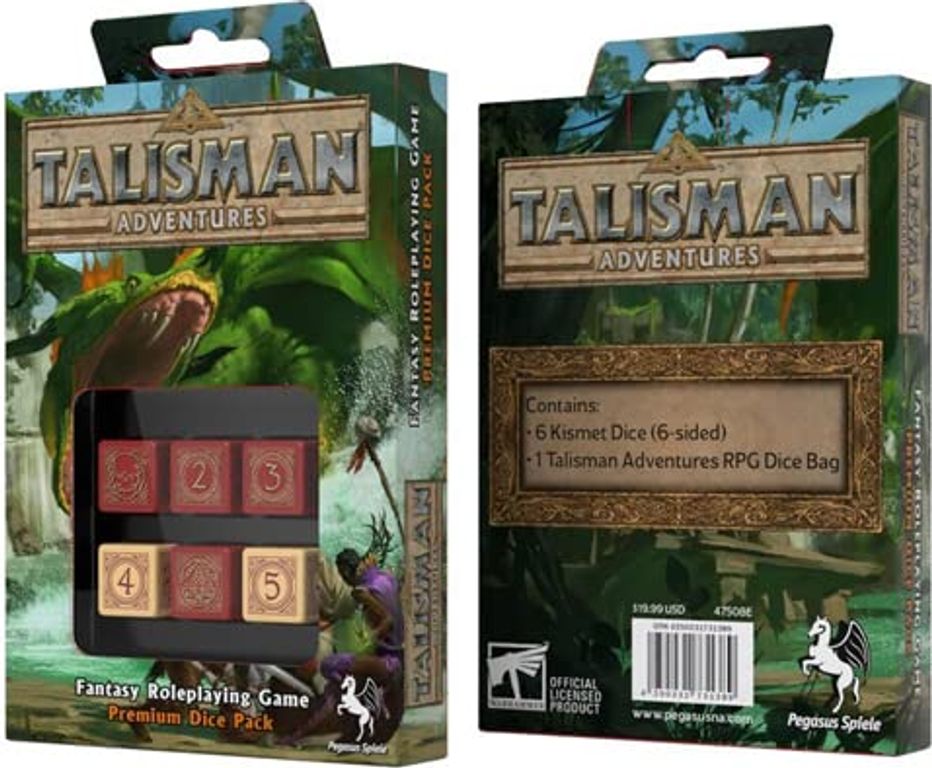 Talisman Adventures RPG Premium Dice Pack caja