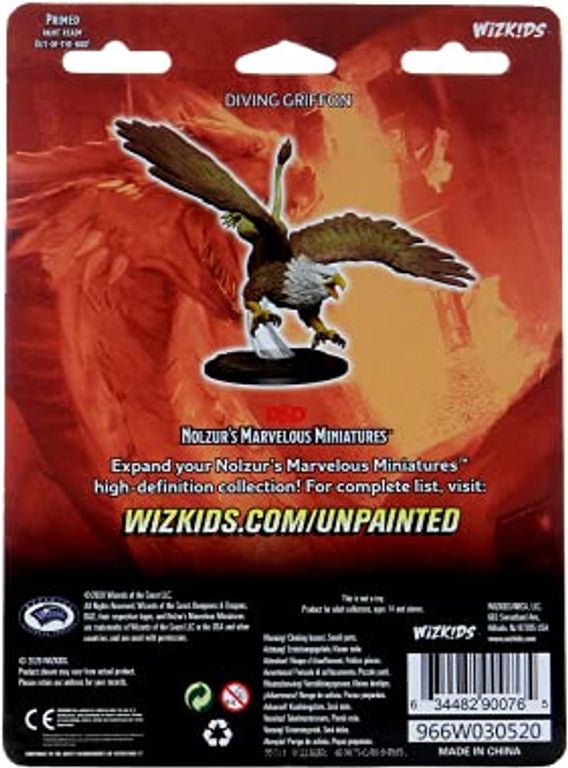 D&D Nolzur's Marvelous Miniatures - Diving Griffon back of the box