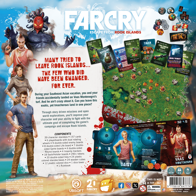 Far Cry: Escape from Rook Islands parte posterior de la caja