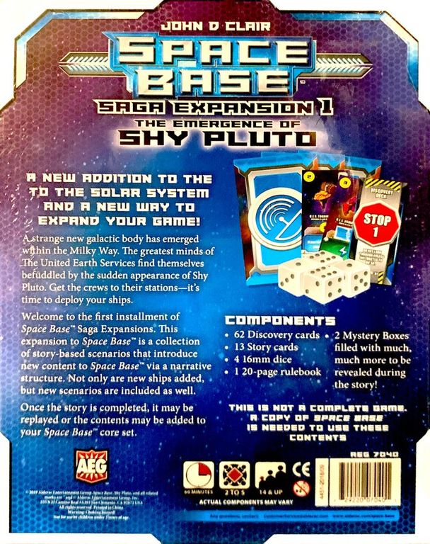 Space Base: The Emergence of Shy Pluto parte posterior de la caja