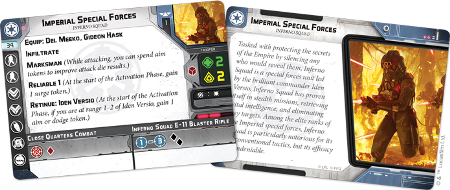 Star Wars Legión - Escuadrón Infernal Expansión de Unidad cartas