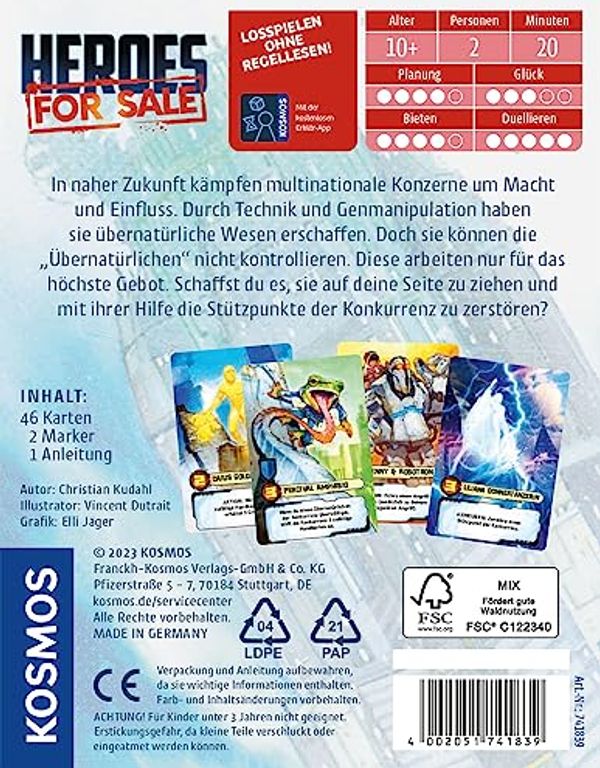 Heroes for Sale dos de la boîte