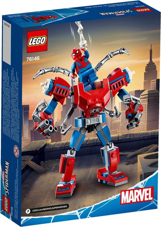 LEGO® Marvel Armadura Robótica de Spider-Man parte posterior de la caja