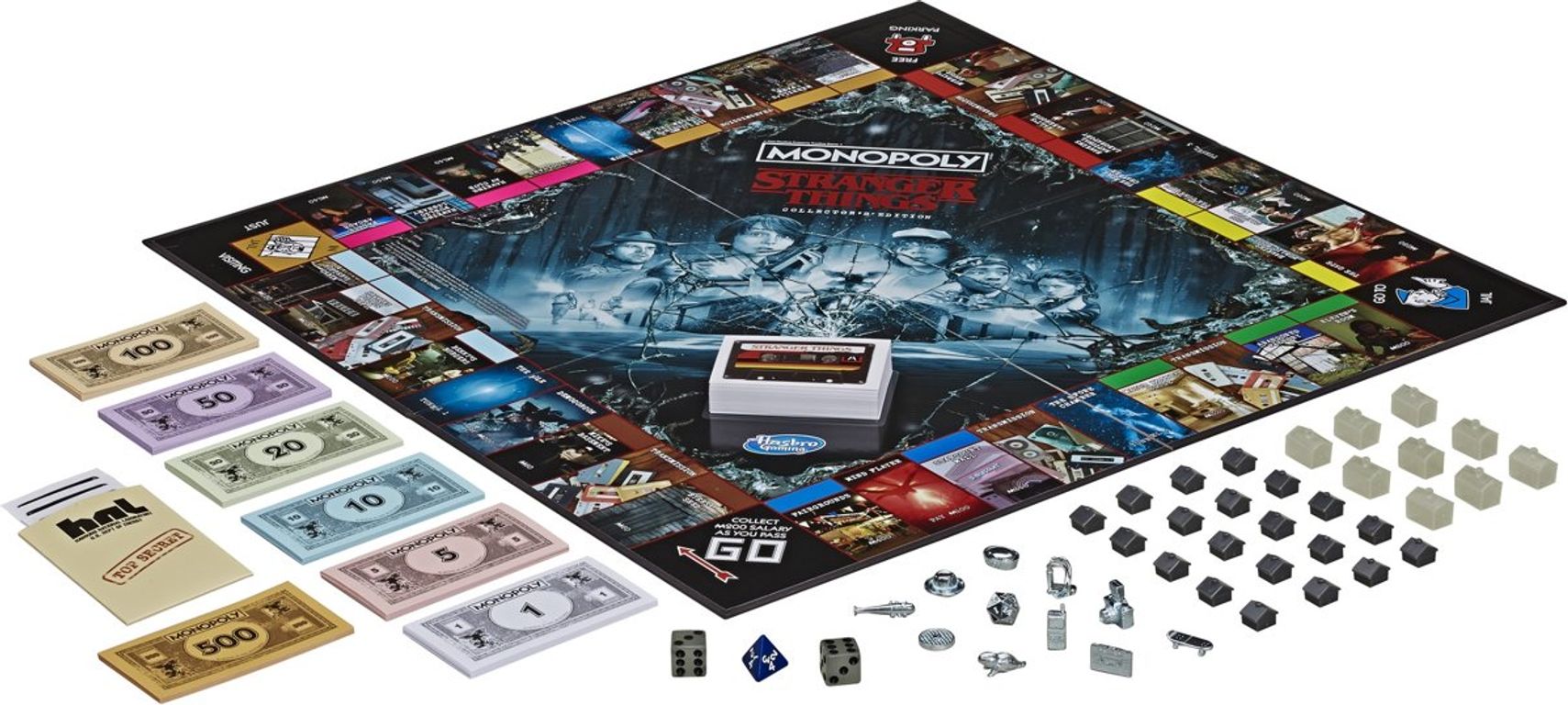 Monopoly Stranger Things Collectors Edition components