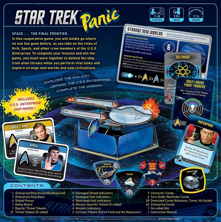 Star Trek Panic parte posterior de la caja