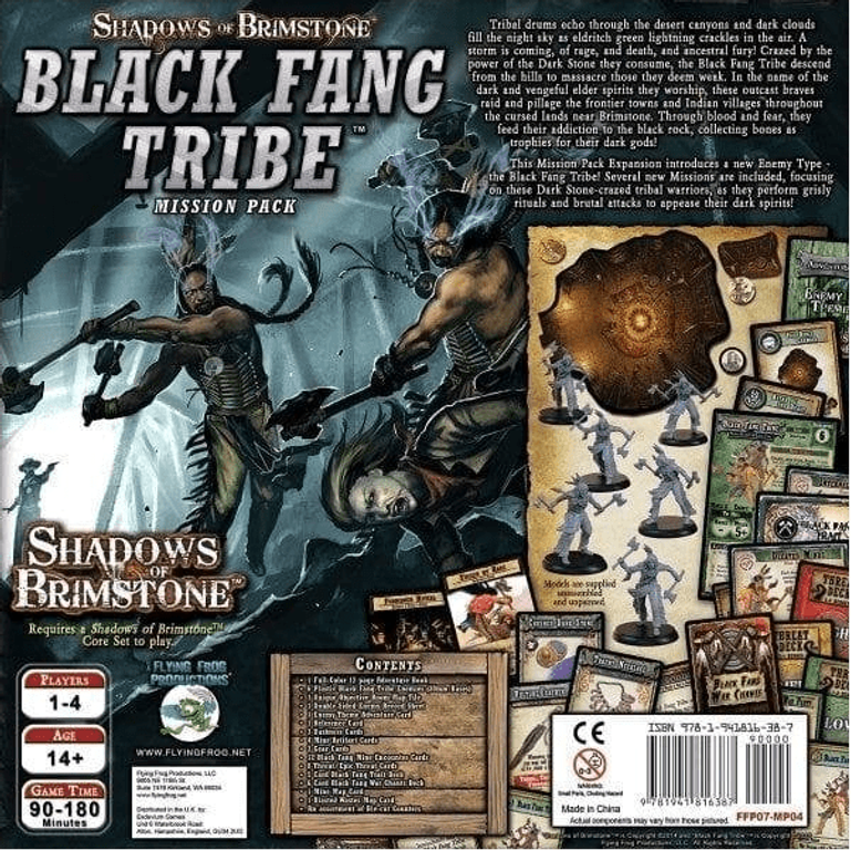 Shadows of Brimstone: Black Fang Tribe Mission Pack parte posterior de la caja