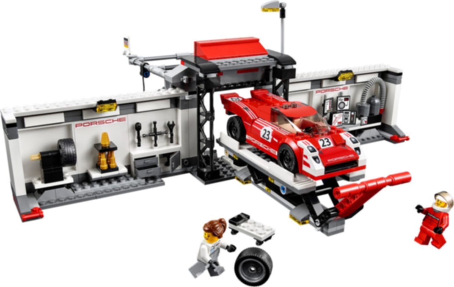 LEGO® Speed Champions Porsche 919 Hybrid and 917K Pit Lane gameplay