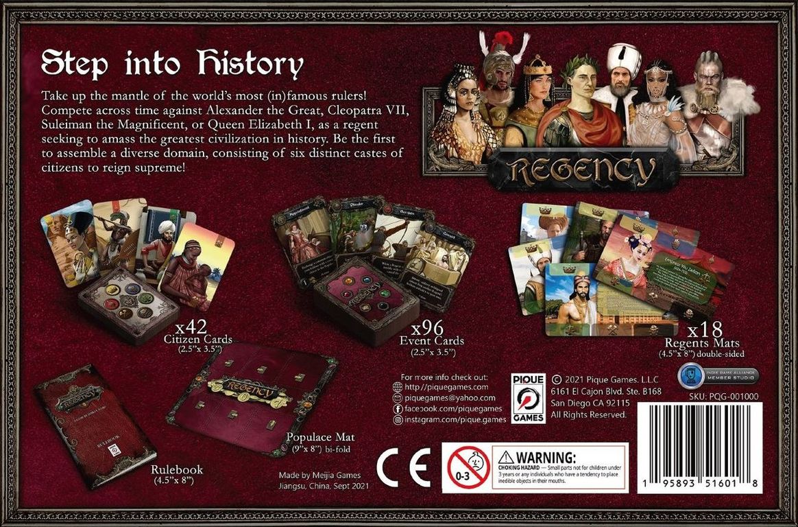 Regency rückseite der box