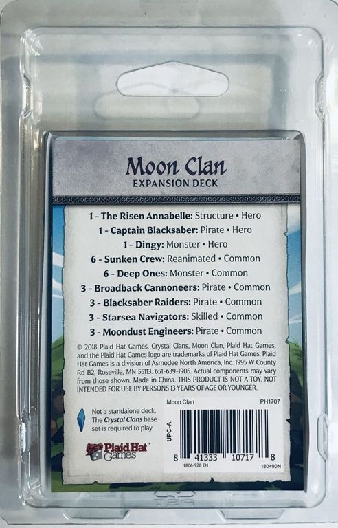 Crystal Clans: Moon Clan parte posterior de la caja