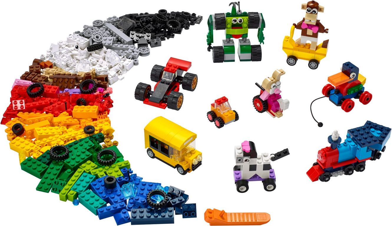 LEGO® Classic Steinebox mit Rädern komponenten