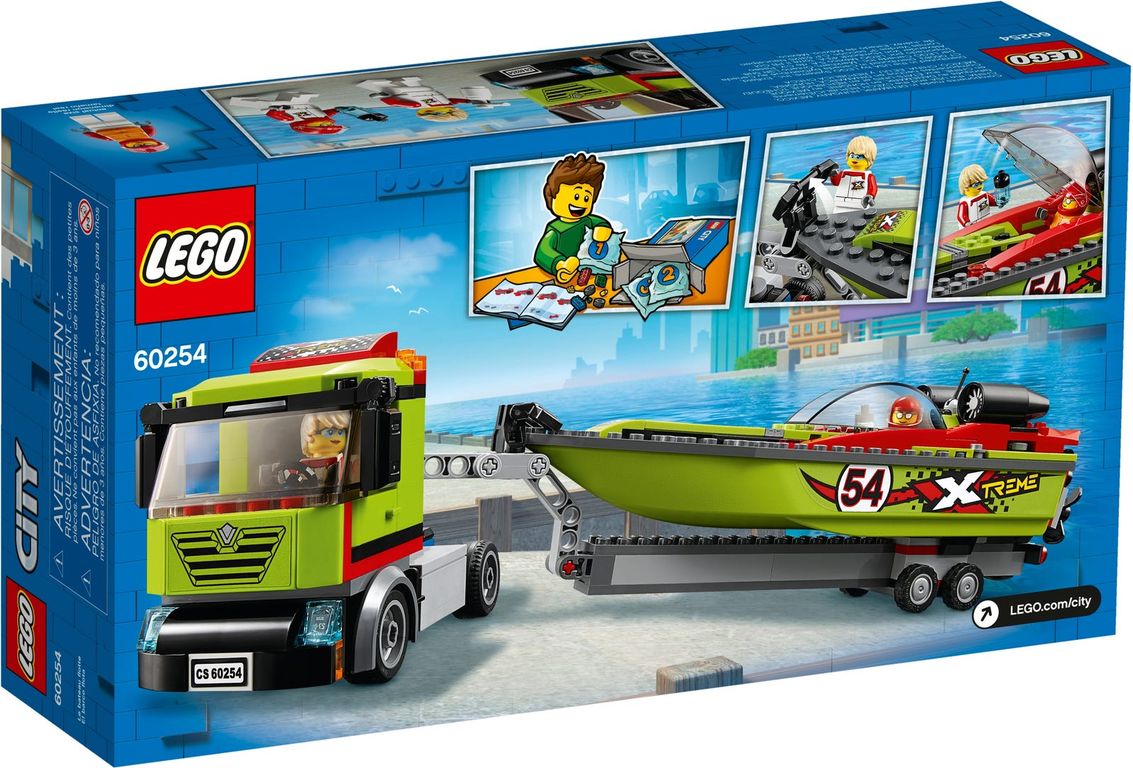 LEGO® City Race Boat Transporter back of the box
