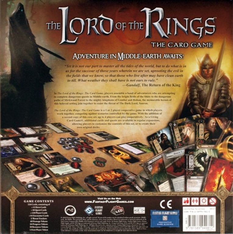 The Lord of the Rings: The Card Game back of the box