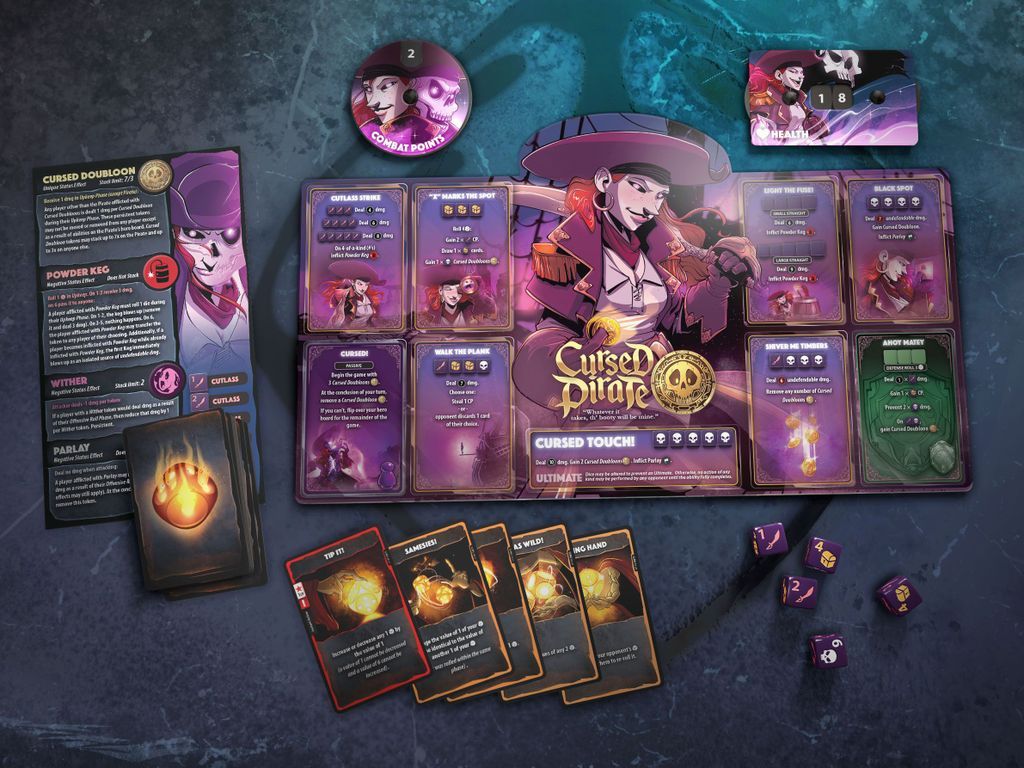 Dice Throne S2 - Artificier vs Pirate Maudite composants