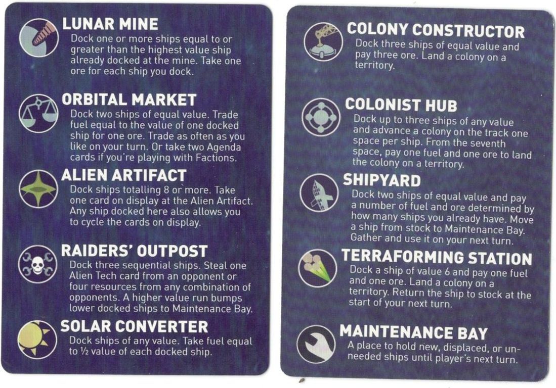 Alien Frontiers: Expansion Pack #2 cartas