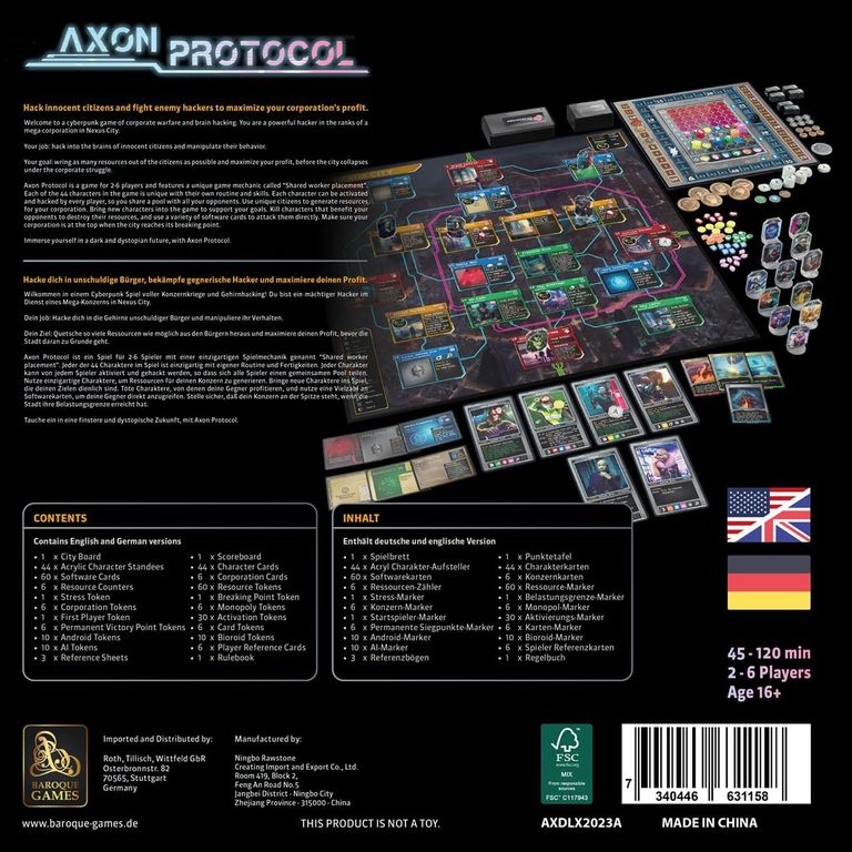 Axon Protocol parte posterior de la caja