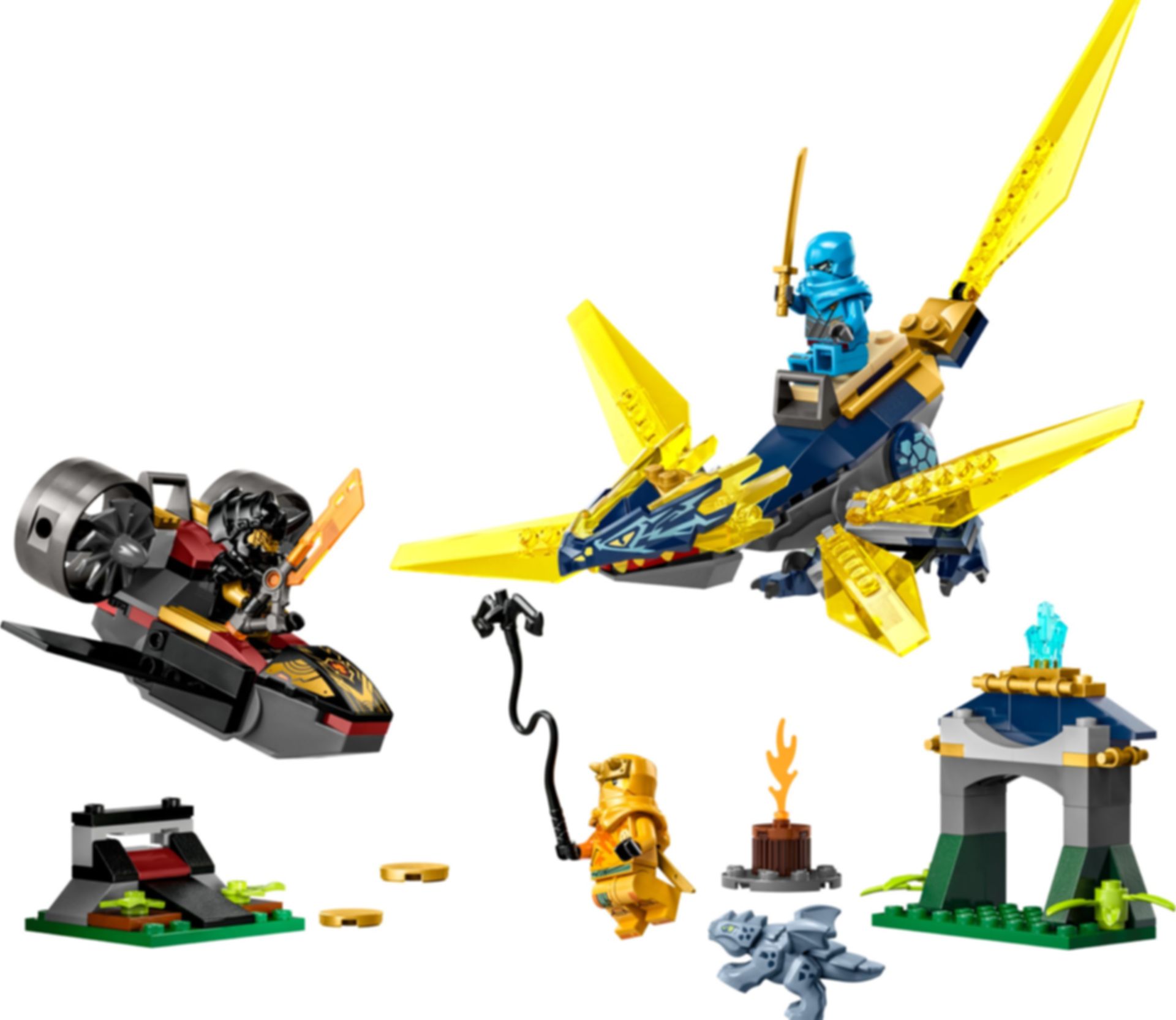 LEGO® Ninjago Le combat du bébé dragon de Nya et Arin composants