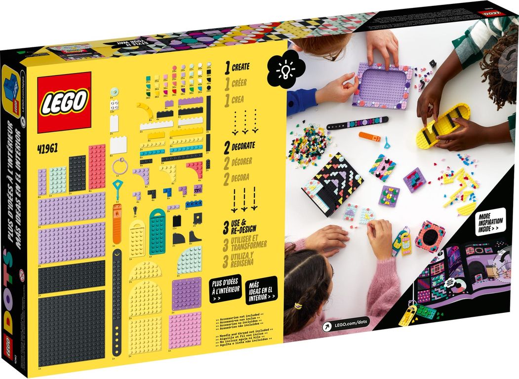 LEGO® DOTS La boîte à outils du designer - Motifs dos de la boîte