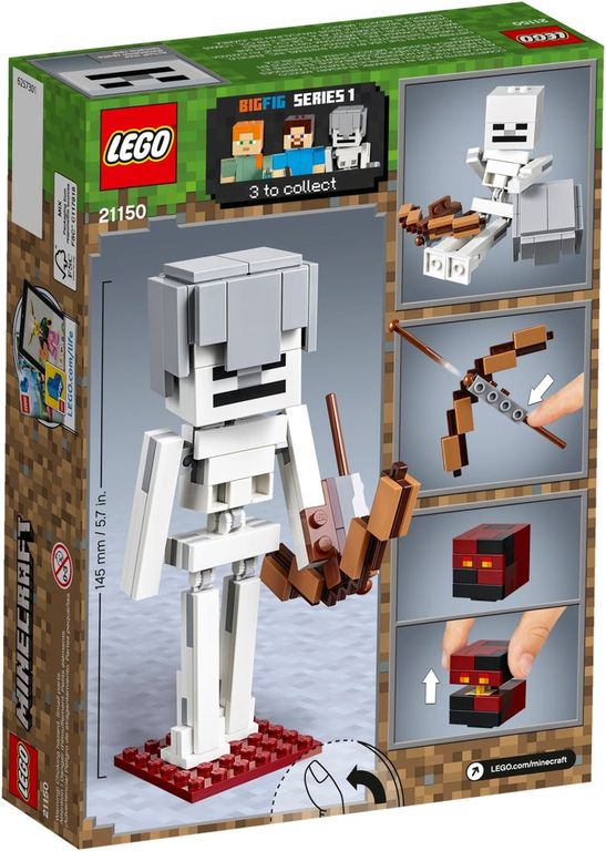 LEGO® Minecraft BigFig Skelett mit Magmawürfel rückseite der box