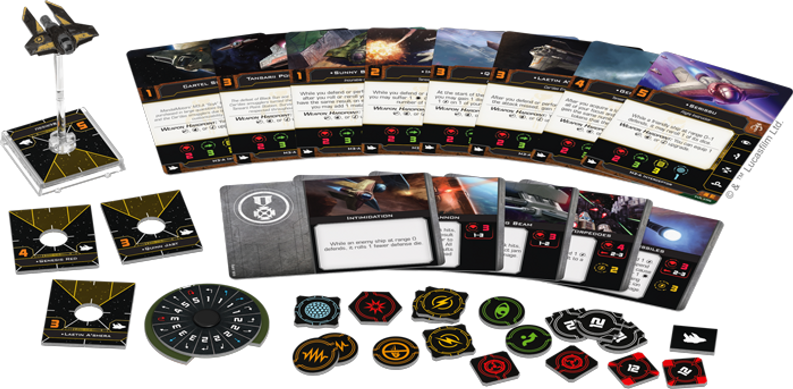 Star Wars: X-Wing (Second Edition) – M3-A Interceptor componenten