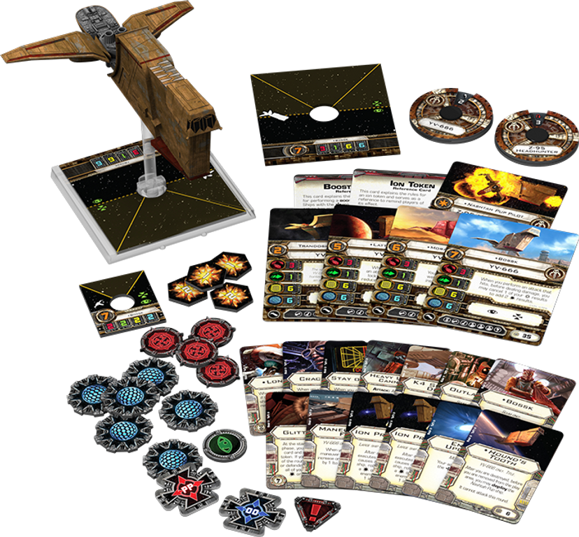 Star Wars: X-Wing Miniatures Game - Hound's Tooth Expansion Pack components