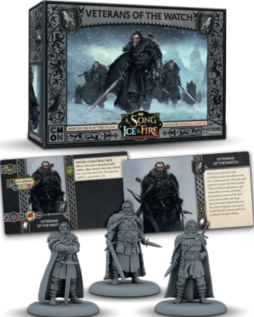 A Song of Ice & Fire: Tabletop Miniatures Game – Veterans of the Watch components