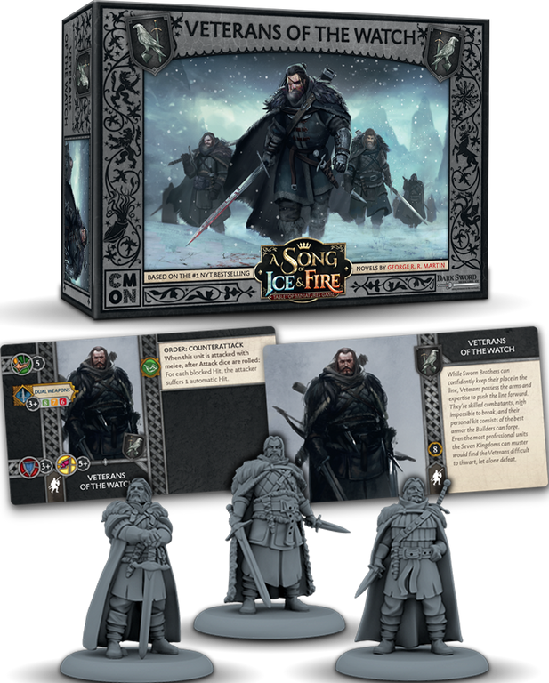 A Song of Ice & Fire: Tabletop Miniatures Game – Veterans of the Watch components