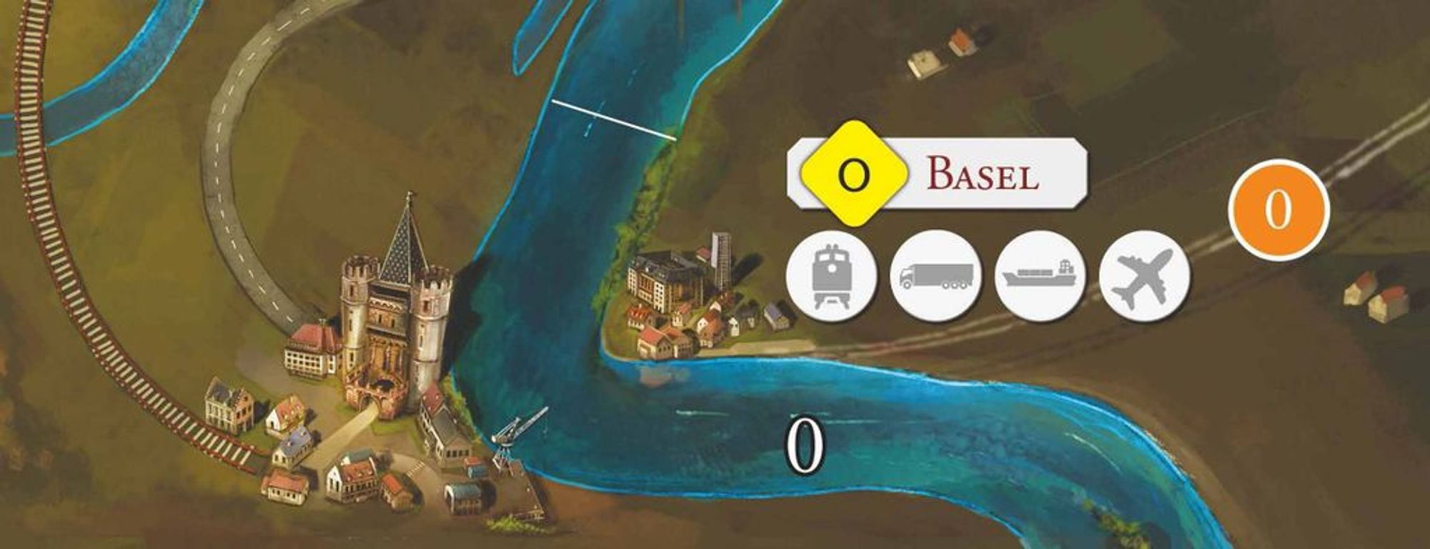 Rhein: River Trade game board