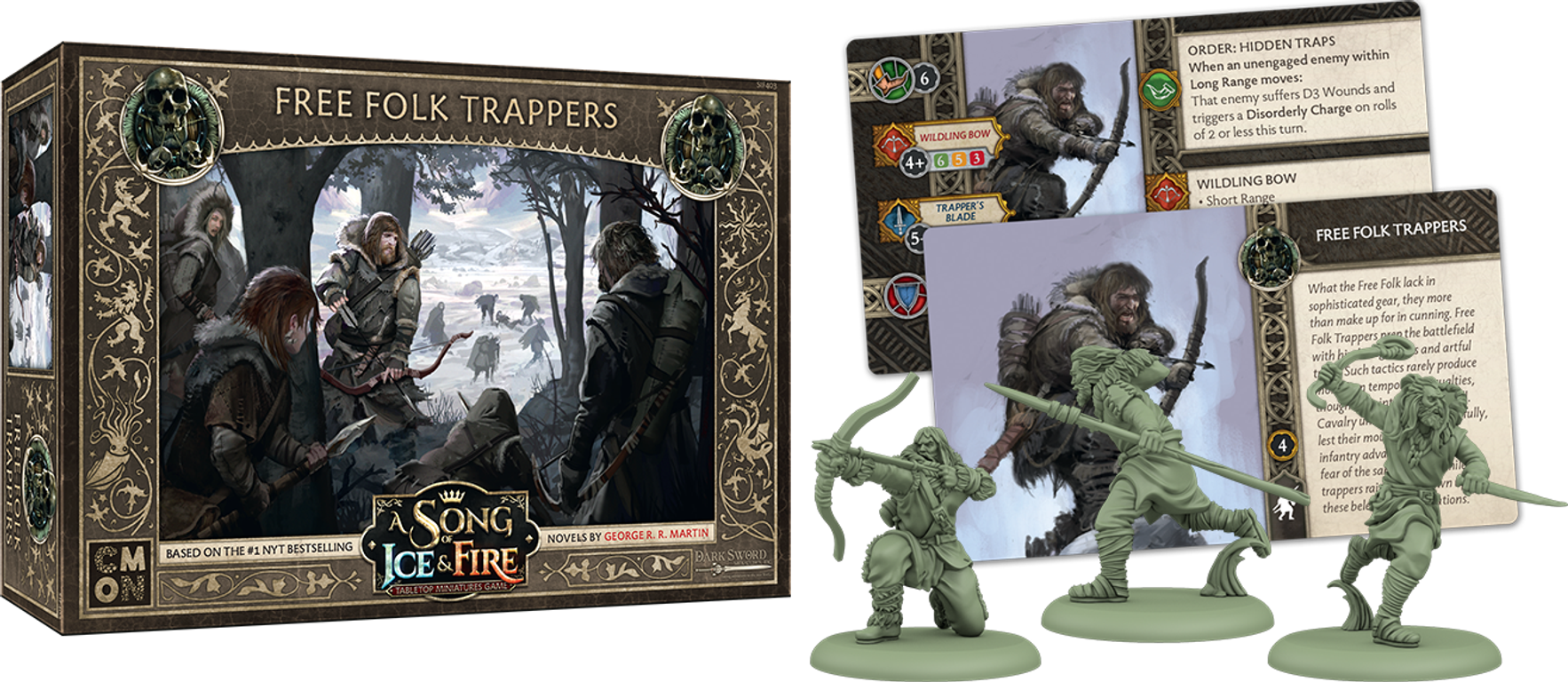 A Song of Ice & Fire: Tabletop Miniatures Game – Free Folk Trappers components