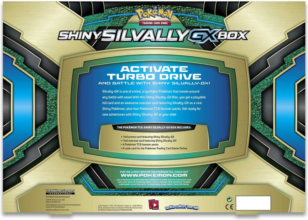 Pokémon TCG: Shiny Silvally-GX Box rückseite der box