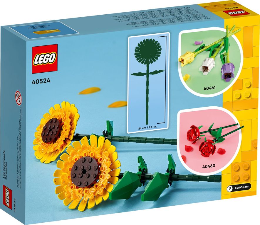 Sunflowers back of the box