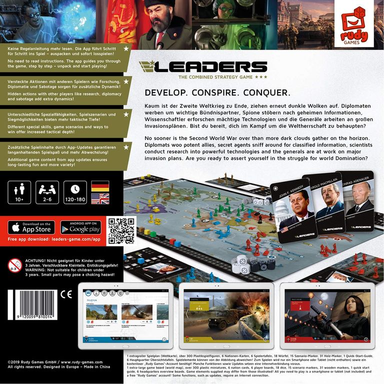 LEADERS: The Combined Strategy Game parte posterior de la caja