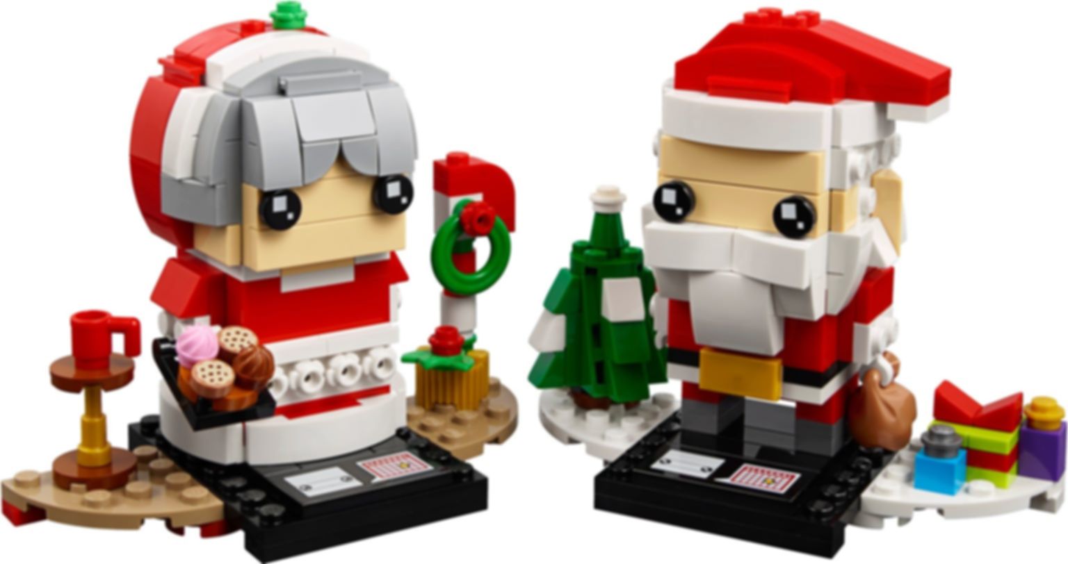 LEGO® BrickHeadz™ Sig. e Sig.ra Babbo Natale componenti