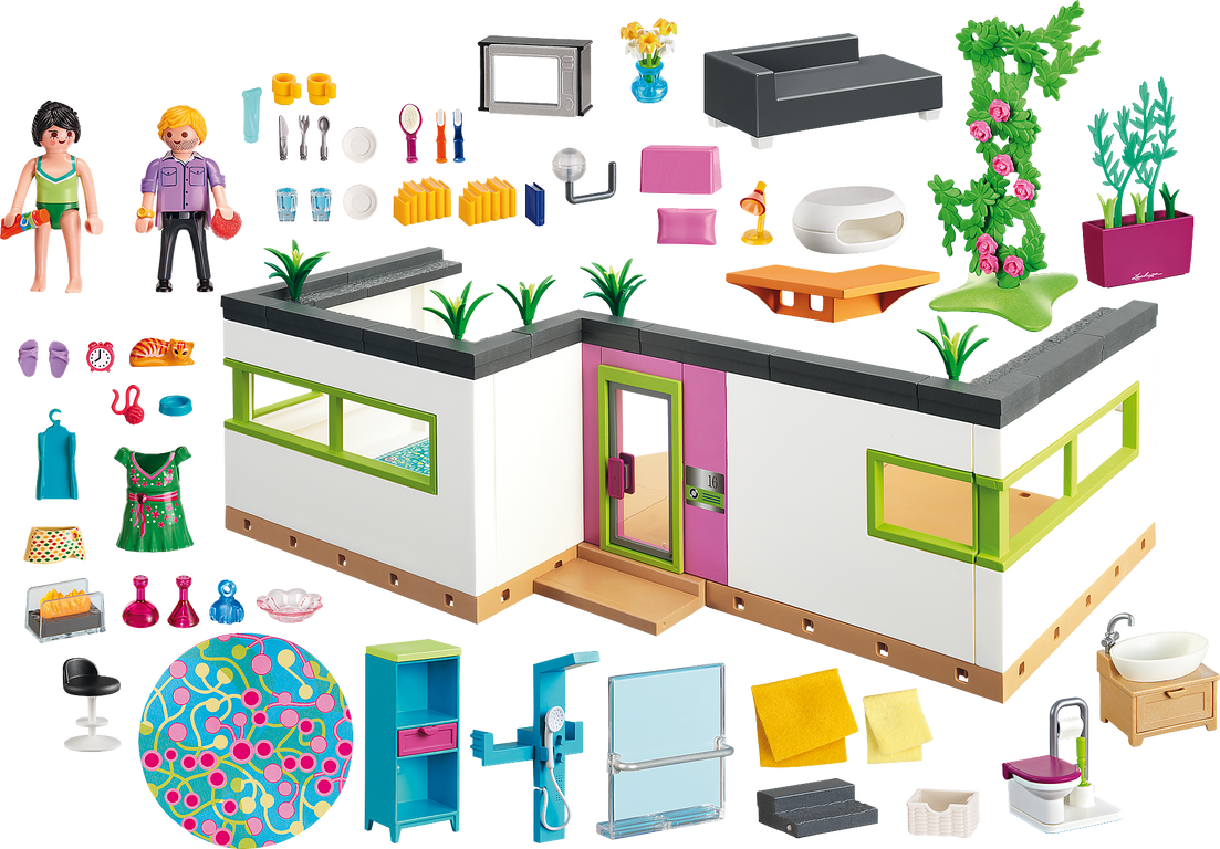 Playmobil® City Life Guest Suite components
