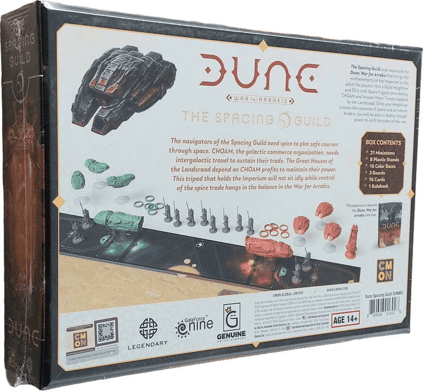 Dune: War for Arrakis –  The Spacing Guild parte posterior de la caja