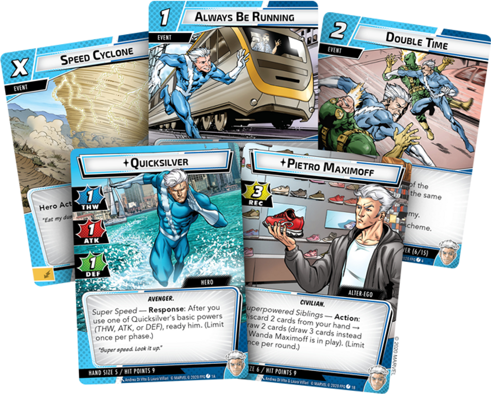 Marvel Champions: The Card Game – Quicksilver Hero Pack kaarten