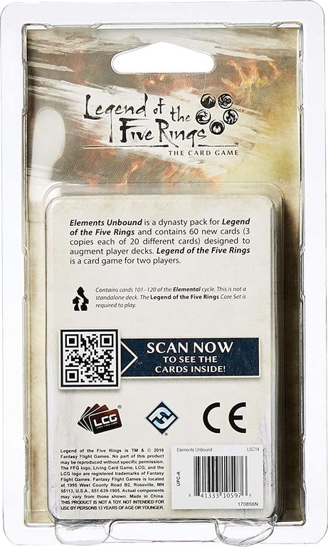 Legend of the Five Rings: The Card Game - Elements Unbound parte posterior de la caja