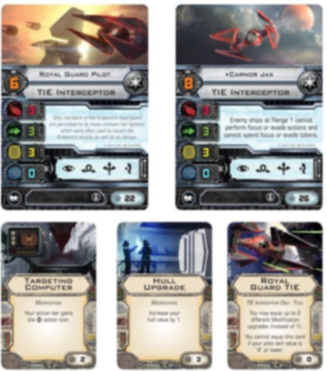 Star Wars X-Wing: El juego de miniaturas - Ases Imperiales - Pack de Expansión cartas