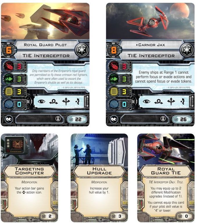 Star Wars X-Wing: El juego de miniaturas - Ases Imperiales - Pack de Expansión cartas