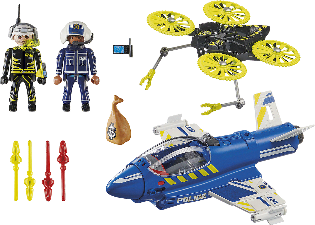 Playmobil® City Action Police Jet with Drone components
