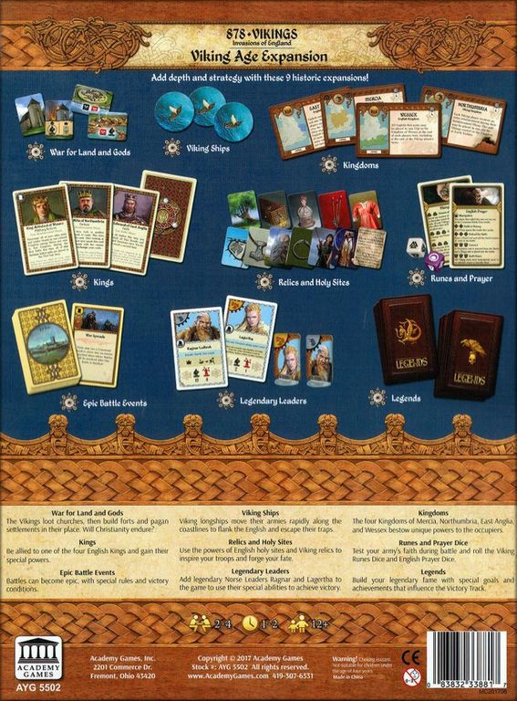 878: Vikings - Invasions of England: Viking Age Expansion back of the box