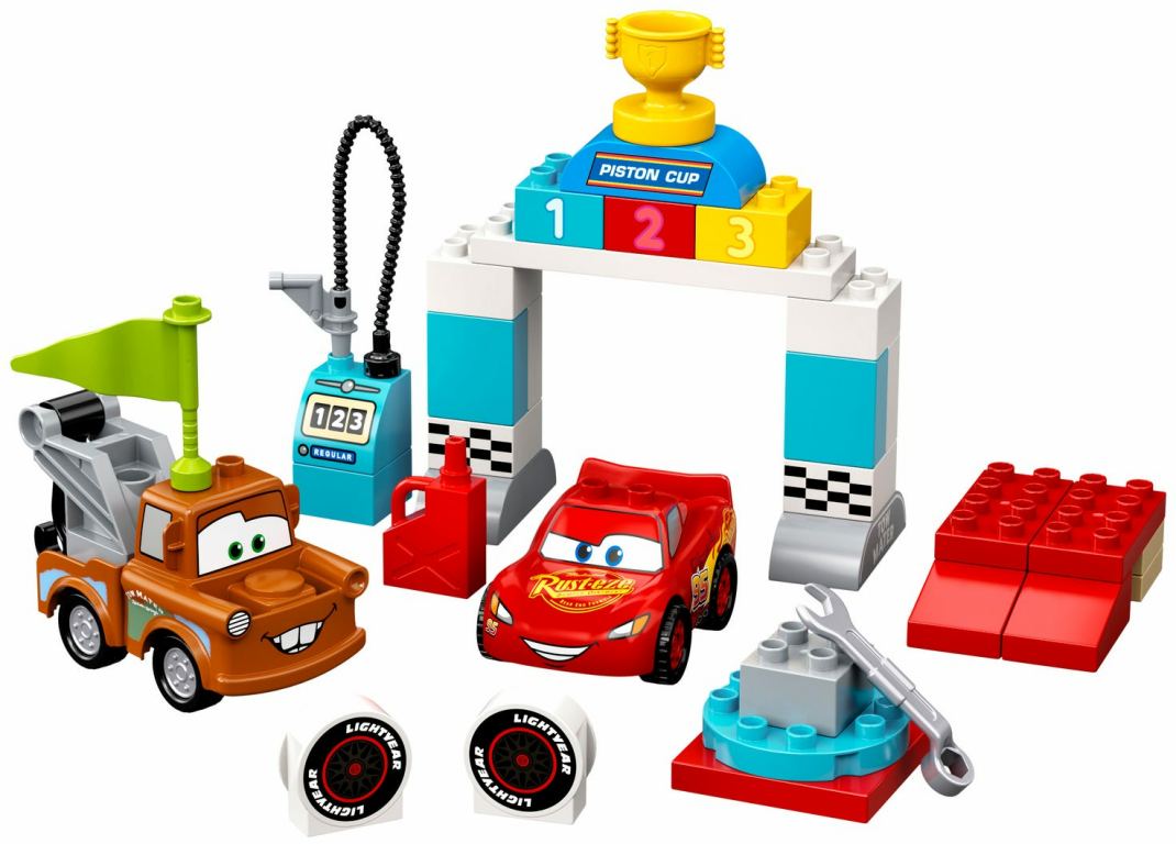 LEGO® DUPLO® Lightning McQueen's Race Day components