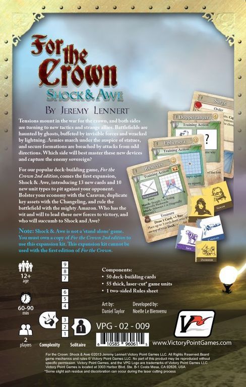 For the Crown (Second Edition): Expansion #1 – Shock & Awe achterkant van de doos