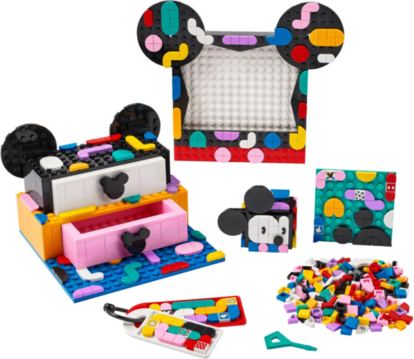 LEGO® DOTS Mickey Mouse & Minnie Mouse Back-to-School Project Box components