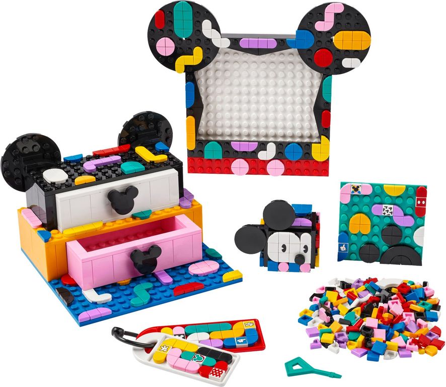 LEGO® DOTS Boîte créative La rentrée Mickey Mouse et Minnie Mouse composants