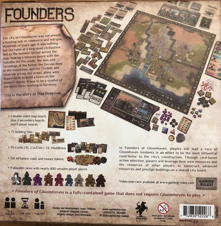 Founders of Gloomhaven back of the box