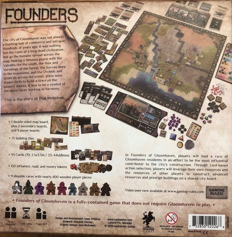 Founders of Gloomhaven dos de la boîte