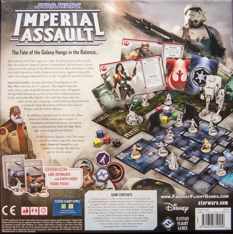 Star Wars: Imperial Assault parte posterior de la caja