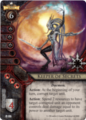 Warhammer: Invasion - Fiery Dawn keeper of secrets card